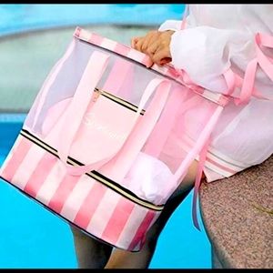 Pink beach tote bag thermal water proof cooler